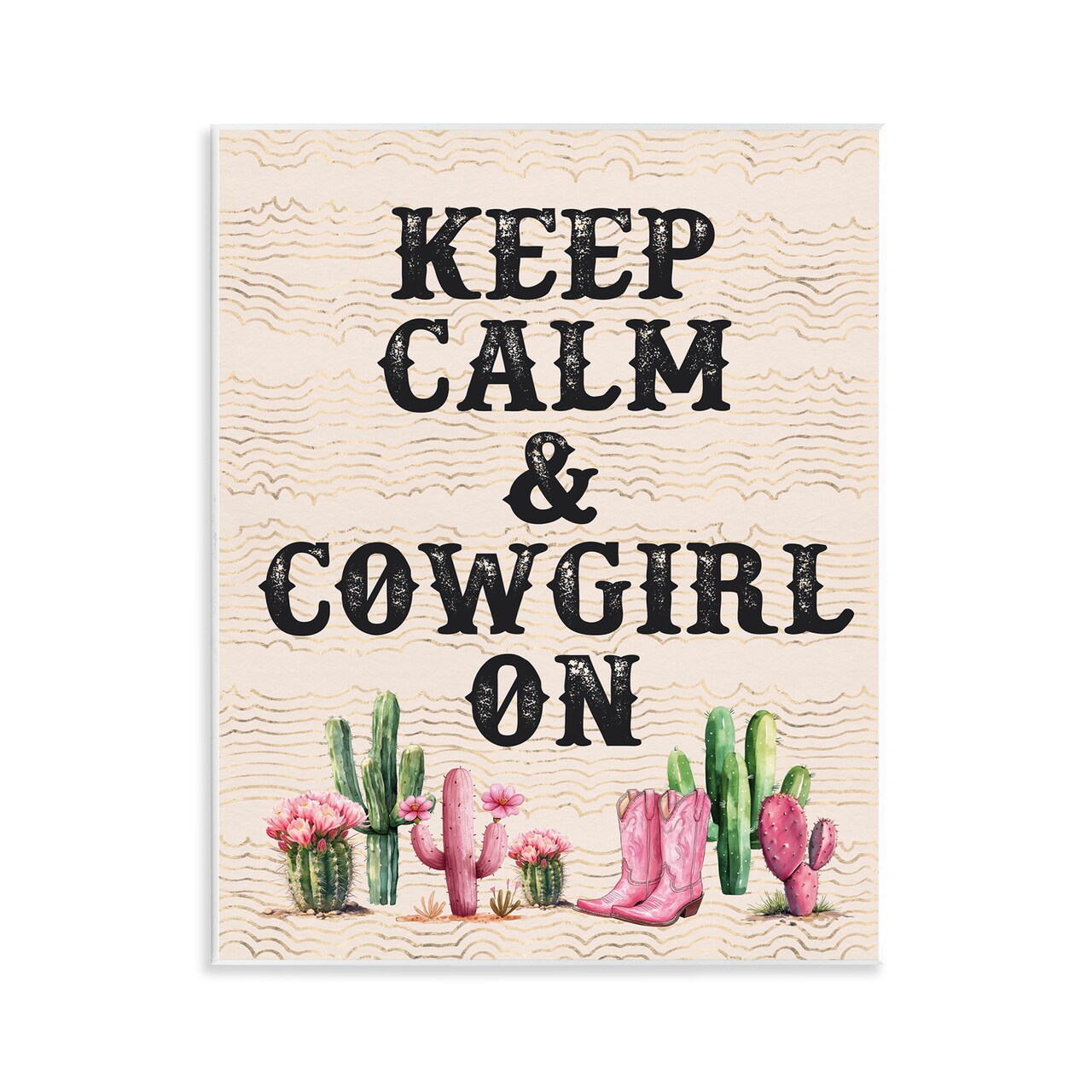 Stupell Industries Keep Calm & Cowgirl On Wall Plaque Art Design by Lettered and Lined